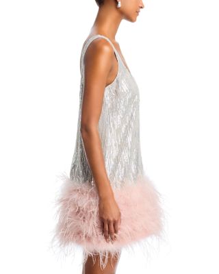 Ostrich Feather Sequin Mini Dress - Exclusive