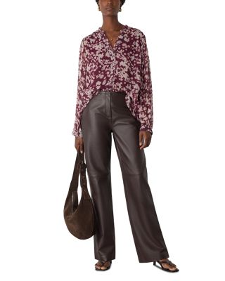 Inky Floral Long Sleeve Blouse