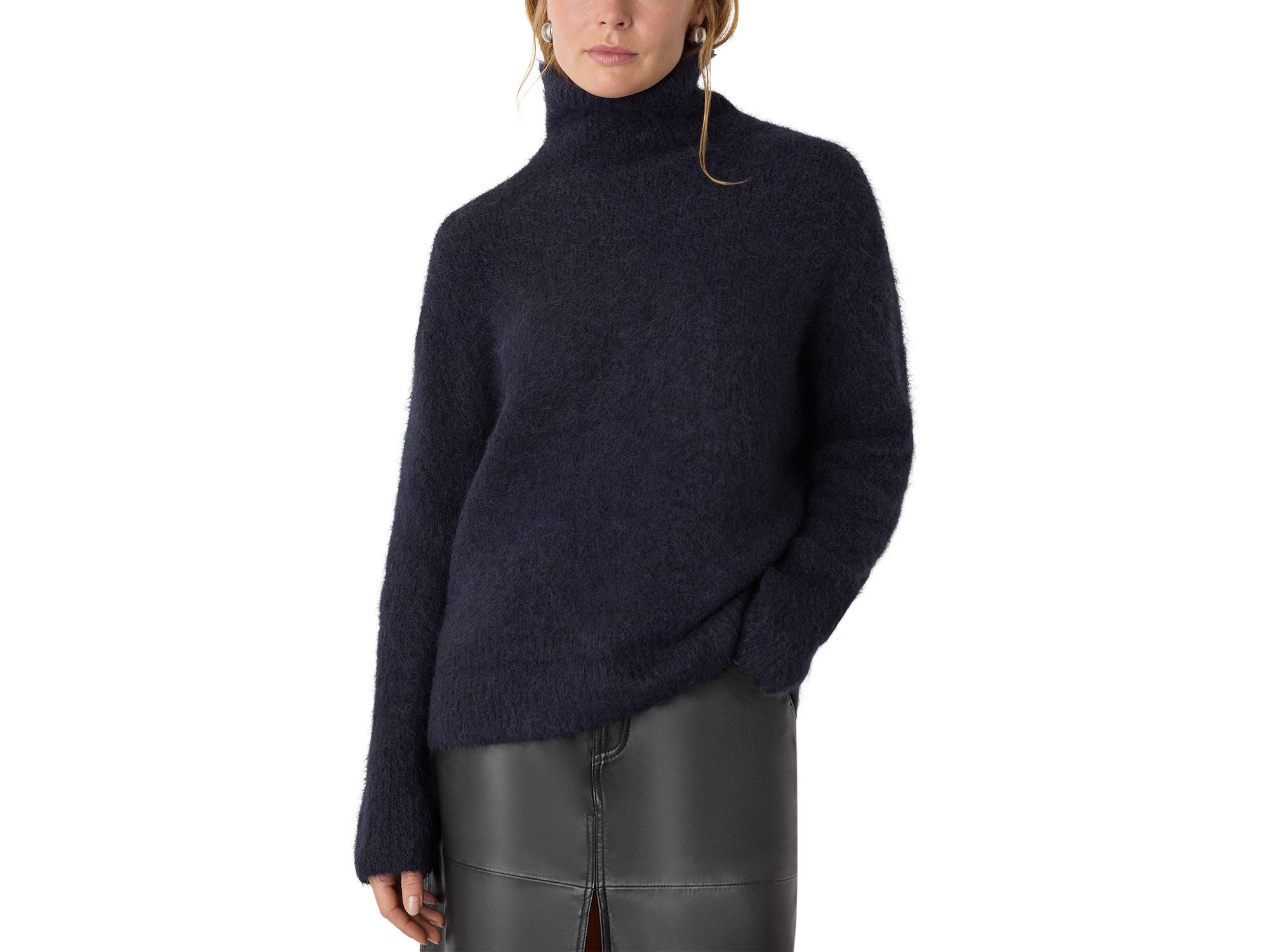 Alpaca Blend Funnel Knit Sweater - Image 1