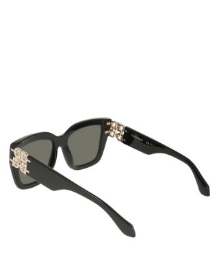 Gancini Chain Hinge Square Sunglasses, 55mm