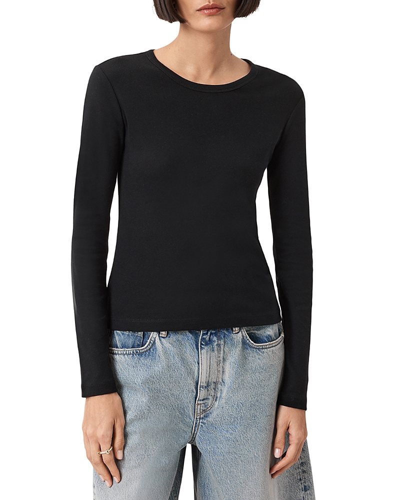 Allsaints Stevie Long Sleeve Tee In Black