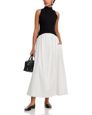 Ponte Mixed Media Maxi Dress