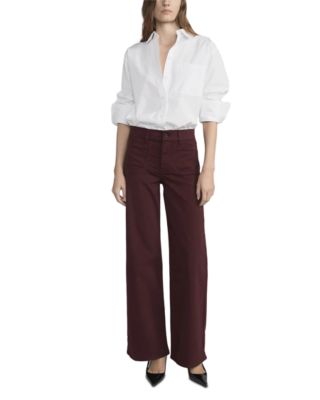 Le Slim High Rise Palazzo Jeans in Cabernet