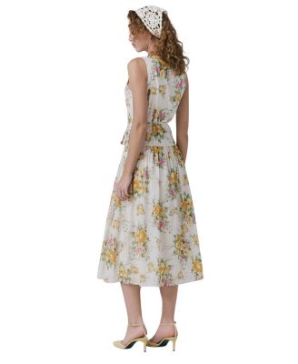 Julia Cotton Floral Midi Wrap Dress