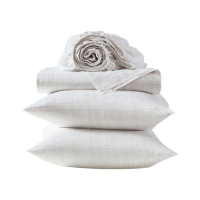 Erased Texture Cotton Sateen 4 Piece Sheet Set