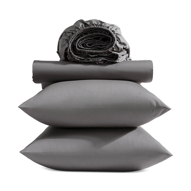 Vera Wang Solid Cool Comfort 4 Piece Sheet Set, Queen In Gray