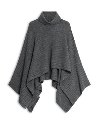 Rib Knit Turtleneck Poncho