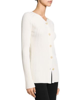 Wool Long Sleeve Open Back Cardigan