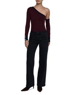 Scottie High Rise Wide Leg Jeans in Washed Black