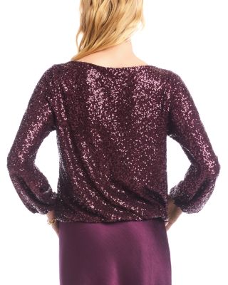 Sequin Boat Neck Top
