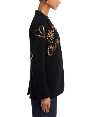 Sequinned Graphic Blazer