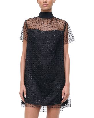 staud mini ilana dress STAUD Ilana Mock Neck Mini Dress