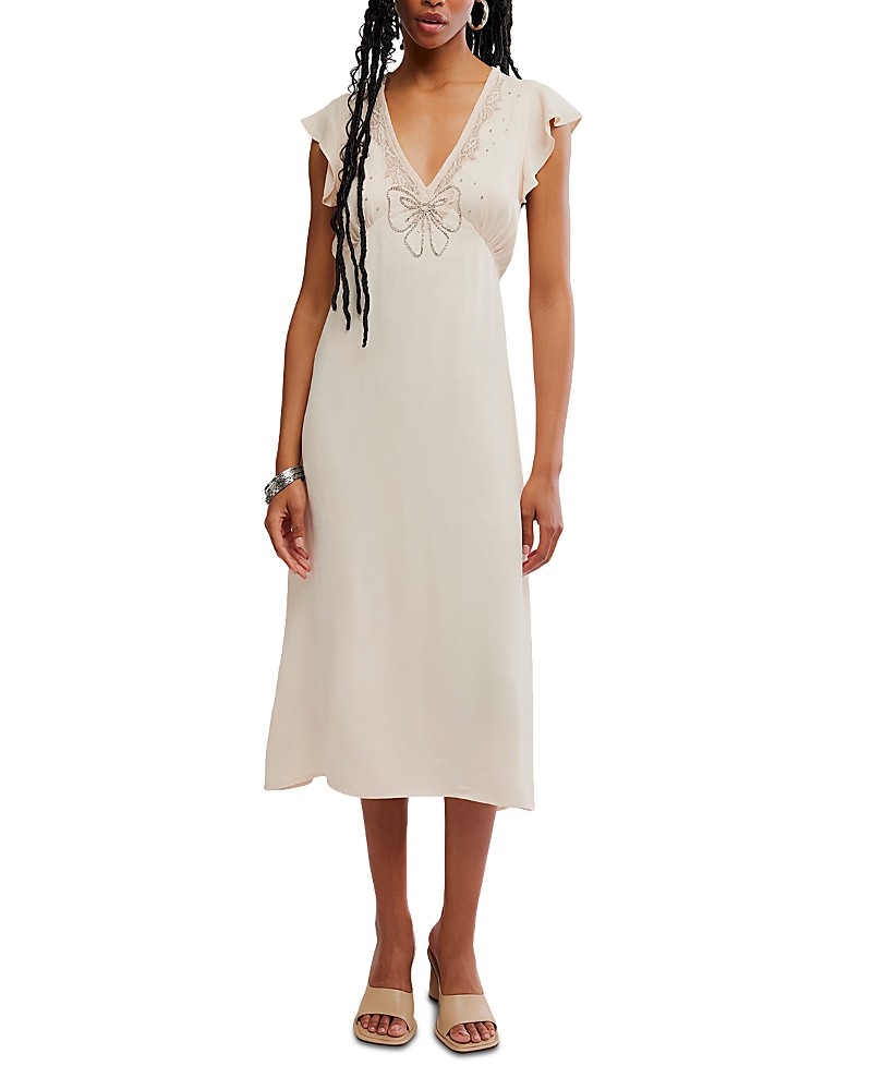 Free People Tied With Joy Midi Dress In Neutral