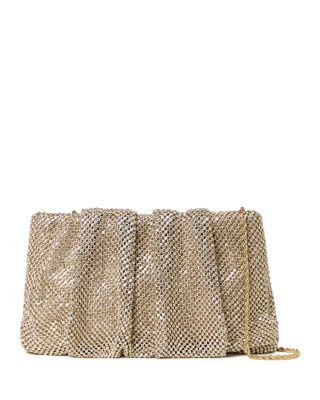 Serena Small Rhinestone Embellished Gathered Clutch