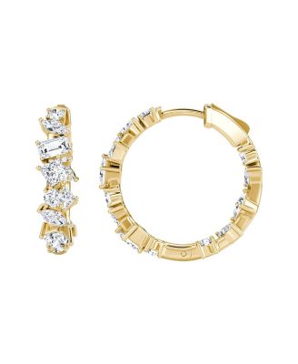 Mixed Shape Eternity Hoop in 14K White/Yellow Gold, 3.8ctw Lab Grown Diamonds