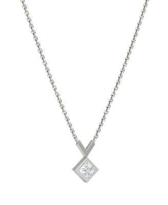  Arrow Necklace in 14K Gold, 0.25ctw Princess Lab Grown Diamond