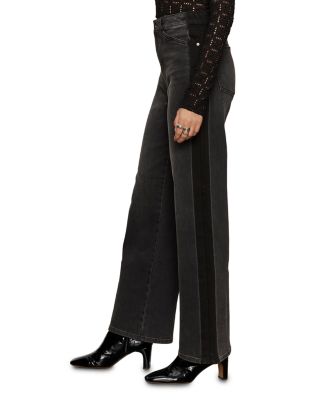 Tuxedo High Rise Relaxed Straight Jeans in Black Tie