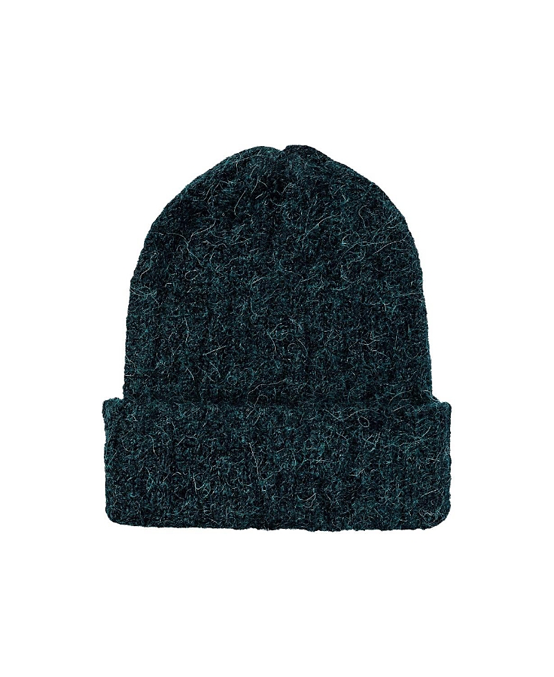 Hyer Goods Upcycled Alpaca Wool Chunky Rib Beanie In Green