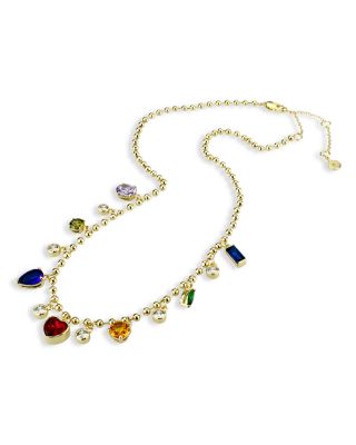 Multi Stone Charm Necklace, 17"-19" - Exclusive