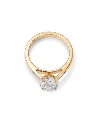 Luxe Collection Certified Lab Grown Diamond Oval & Baguette Engagement Ring in 14K Yellow Gold, 3.25 tcw