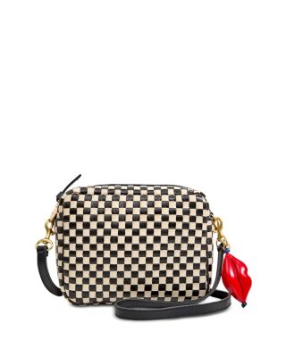 Midi Sac Lips Woven Leather Crossbody Bag