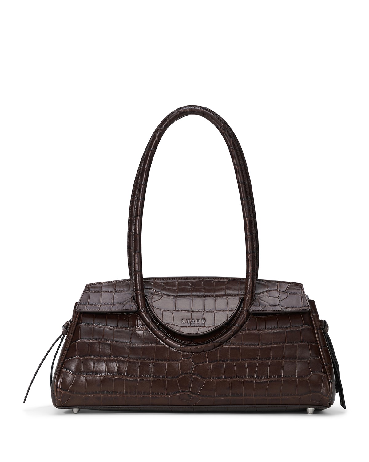 STAUD Maude Embossed Leather Shoulder Bag