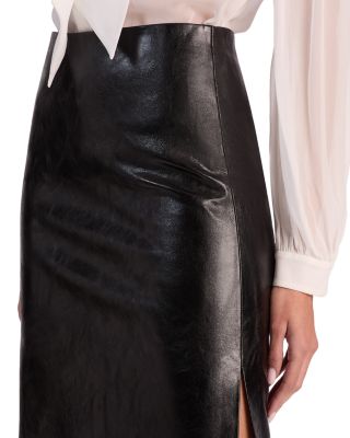 Maeve Faux Leather Slip Skirt