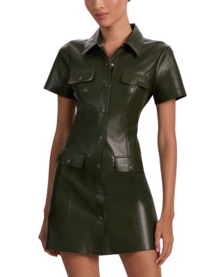 Jamie Faux Leather Collared Dress