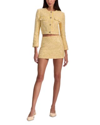Lorie Long Sleeve Embellished Tweed Jacket