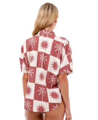 Sunrise Palm Twyla Button Down Short Sleeve Shirt