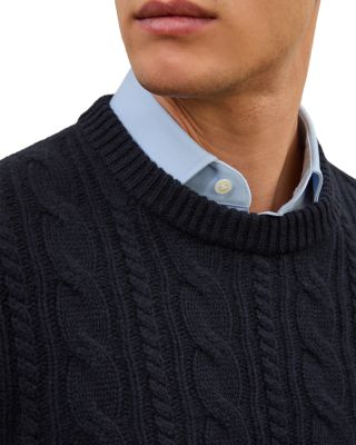 Cashmere Crewneck Cable Sweater