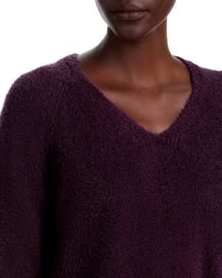 Fringed Cotton V Neck Sweater