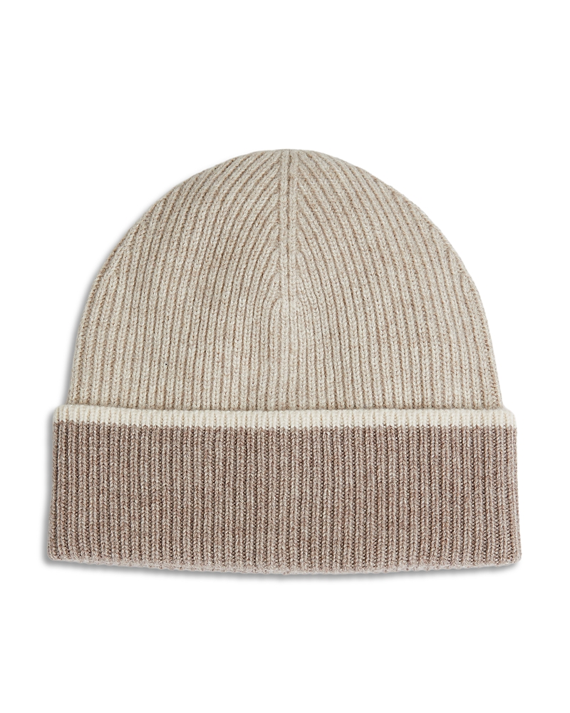 Reiss Filipa Knitted Beanie In Brown