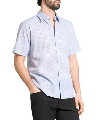 Irving Short Sleeve Mini Geo Relaxed Fit Button Down Shirt