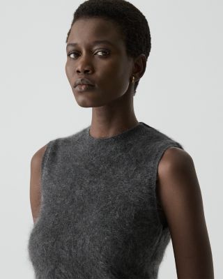 Brushed Crewneck Shell Top in Cashmere