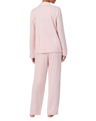 Jacquard Lounge Notch Collar Long Pajama Set