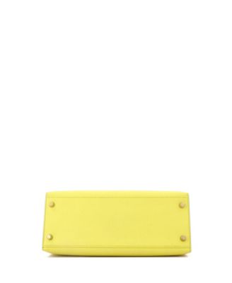 Kelly 28 Handbag Yellow Epsom with Gold Hardware