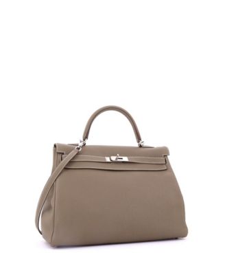Kelly 35 Handbag Grey Togo with Palladium Hardware