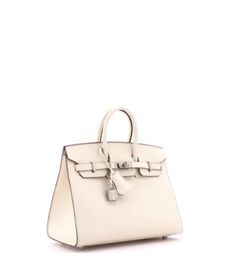 Birkin 25 Handbag Light Epsom with Palladium Hardware