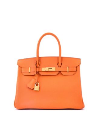 Birkin 30 Handbag Orange Epsom with Gold Hardware