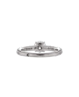  0.50CT Etincelle de Cartier Solitaire Ring Platinum with RBC Diamond and Pave Diamonds E/VVS1