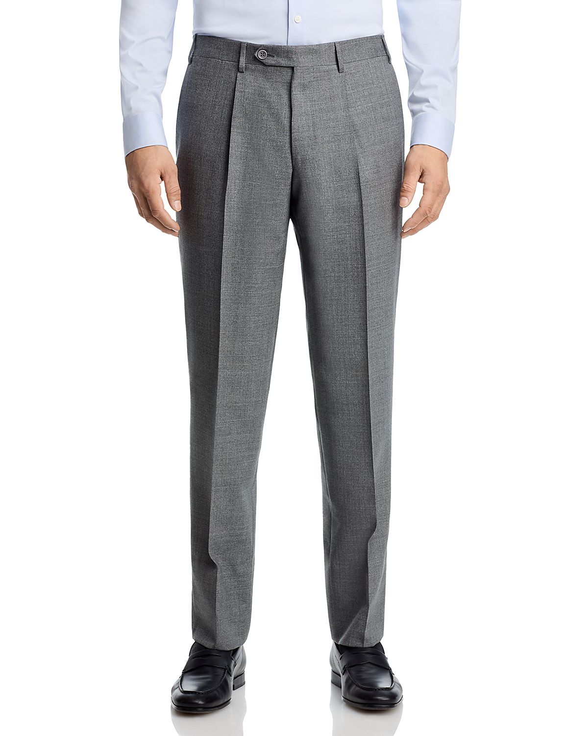 Canali Monza Pleat Melange Regular Fit Pants