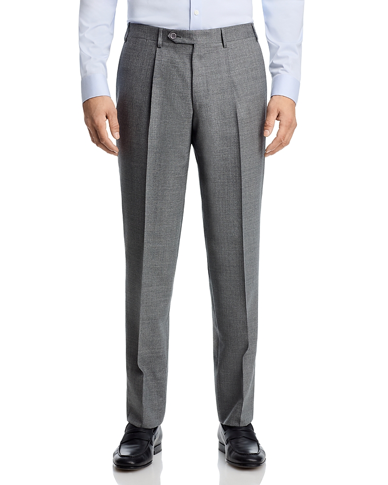 Canali Monza Pleat Melange Regular Fit Pants