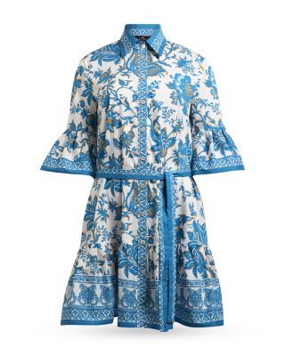 Floral Belted Mini Shirtdress