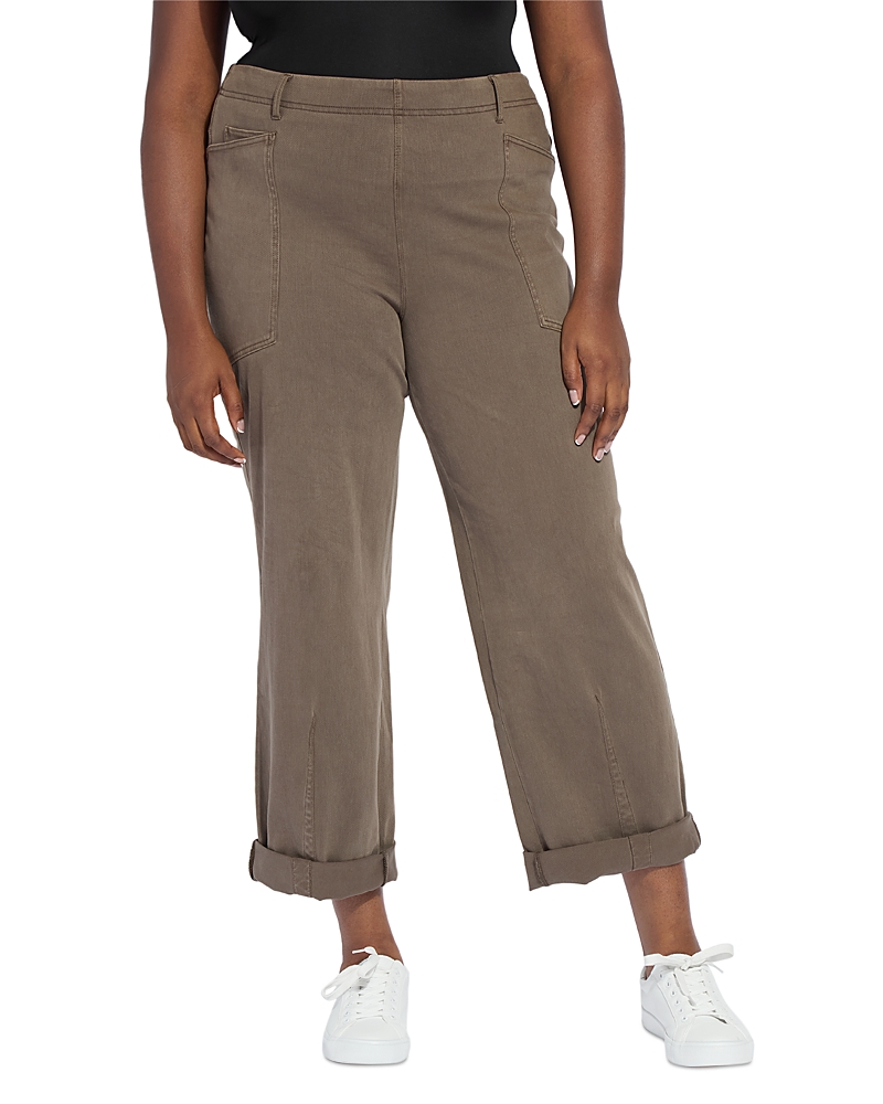 Lyssé Plus Penelope High Rise Curved Jeans In Antique Wash Green In Green