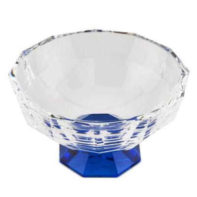 Crystal Glass Bowl with Blue Base