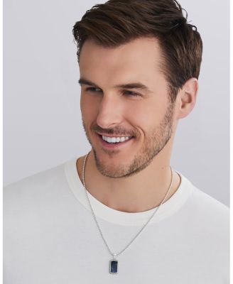 Men's Sterling Silver Anthem Stone Tag Amulet Pendant