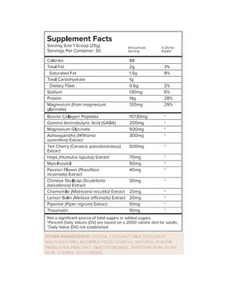 Sleep Well Chocolate Flavoured Collagen Protein Powder 26.45 oz.