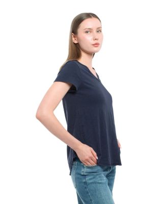  Short Sleeve Raw Hem Shirttail Tee