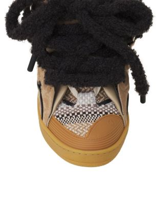 Curb Suede Sneakers with Mesh Laces